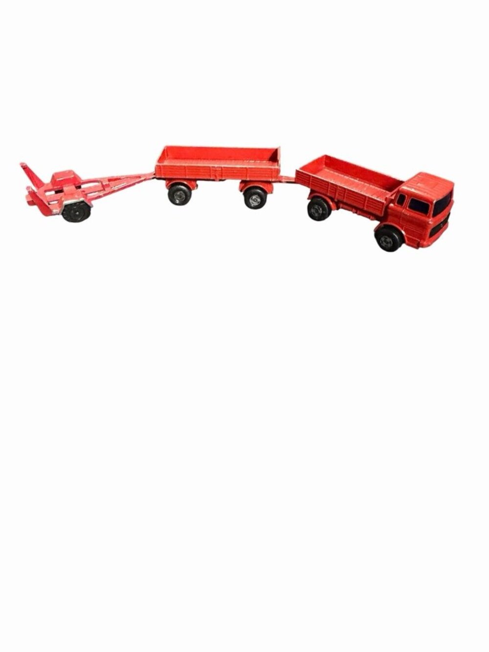 Matchbox 1970s  Vintage Super-fast Tractor truck W/ Two Cargo Trailers